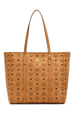MCM Medium Toni Top-Zip Shopper in Visetos in Brown at Nordstrom