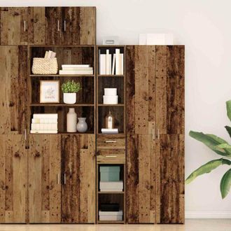 vidaXL Highboard Old wood 30 x 42.5 x 185 cm Engineered wood Vidaxl