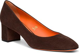 Santoni Womens suede low-heel pump in Brown at Nordstrom, Size 12