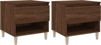 vidaXL Vidaxl - Mesitas de noche 2 uds contrachapada roble marrón 50x46x50 cm
