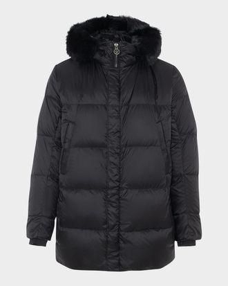 Gorski Men & apos;s Apres-Ski Jacket With Detachable Toscana Lamb Shearling Hood Trim