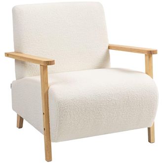 HOMCOM Butaca de sal&oacute;n 74.5x76x78 cm crema