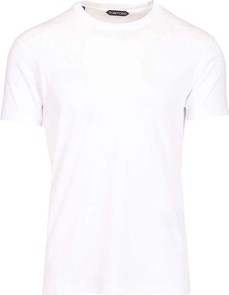 Tom Ford Perforated Rib T-Shirt - Heren - T-shirts - Wit - L - Katoen - Tops