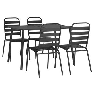 vidaXL Juego De Comedor De Jard&iacute;n 5 Piezas Acero Gris Antracita Vidaxl