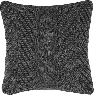 Beliani Coj&iacute;n Decorativo De Punto Gris 45 X 45 Cm Crochet Boho Retro Konni