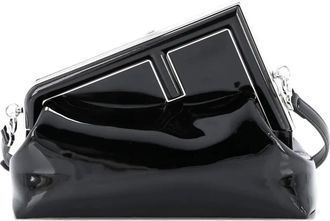 Fendi First Bag Patent Midi shoulder bag - Zwart