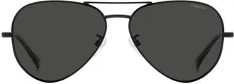 Polaroid 59mm Polarized Pilot Sunglasses in Black/Grey Polar at Nordstrom