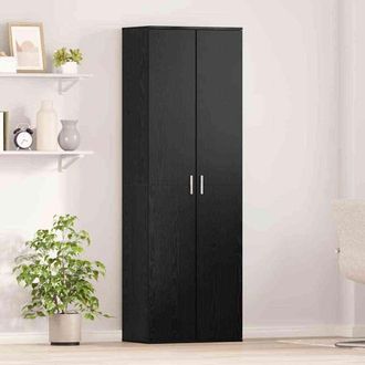 vidaXL Highboard Roble Negro 60 X 35 X 180 Cm Madera Contrachapada Vidaxl