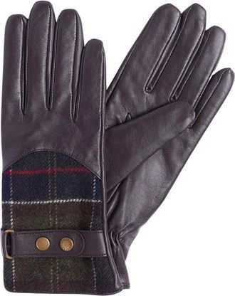 Barbour Dee Tartan Handschoenen - Dames - Handschoenen - Bruin - M - Wol - Accessoires