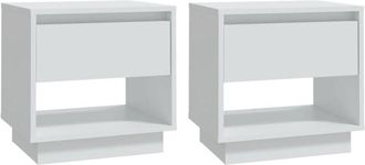 vidaXL Bedside Cabinets 2 pcs White 45x34x44 cm Engineered Wood vidaXL