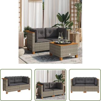 vidaXL Divano angolare - Divani Angolari da Giardino con Cuscini 2pz Polyrattan Grigio