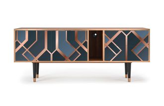 StoryZ Mueble de TV azul-verde 2 cajones y 2 puertas L 170 cm