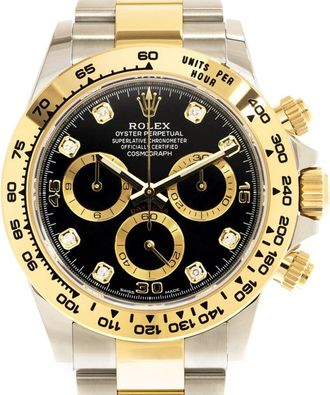 Rolex Pre-owned Rolex Cosmograph Daytona Chronograph Diamond Black Dial Mens Watch 116503BKGDDO