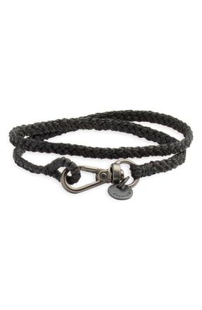 Caputo & Co. Mens Hand Braided Nylon Bracelet in Black at Nordstrom