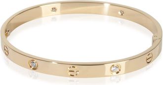 Cartier Pre-Owned Cartier Yellow Gold Diamond Love Single Screw Closure Bracelet