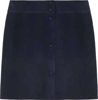 Yves Salomon Gonna in pelle scamosciata - Blu