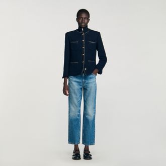 Sandro Tweed jacket with decorative trim