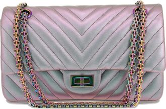 Chanel Borsa a spalla 2.55 trapuntata con motivo chevron 2018 - Viola