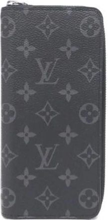 Louis Vuitton Pre-owned Zippy Wallet Vertical Monogram Eclipse Lange Portemonnee - Heren - Vintage Accessoires - Zwart - ONE Size - Vintage