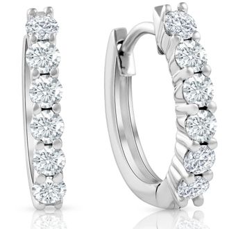 Pompeii3 3/4 cttw Lab Grown Diamond Hoops in White or Yellow Gold 1/2 Tall