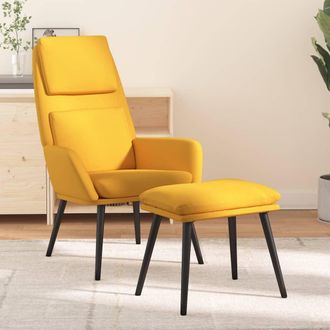 vidaXL Sill&oacute;n De Relax Con Reposapi&eacute;s Tela Amarillo Mostaza Vidaxl