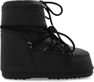 Moon Boot Icon Lage Rubber Snowboots - Heren - Winterlaarzen - Zwart - 42 EU - Leer - Schoenen