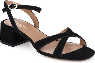 Jones Bootmaker Womens Hyacinth Wide-Fit Heeled Leather Sandals - Black - Size UK 6