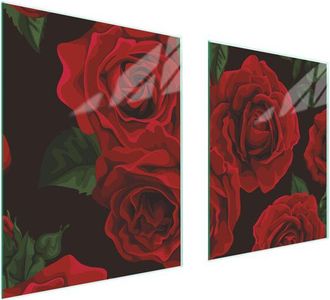 OEM Placa Protectora De Vidrio Para Estufa 85x52 Roses