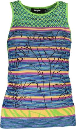 Desigual Groene tanktop met brede schouders en ronde hals - Dames - Tops zonder mouwen - Groen - XL - Tops