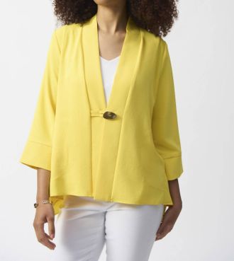 Joseph Ribkoff Textured Woven Trapeze Jacket In Citrus