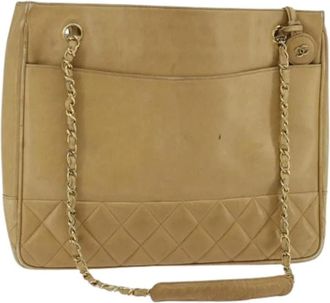 Chanel Pre-owned Vintage Schoudertas - Dames - Vintage Schoudertas - Beige - ONE Size - Leer - Vintage