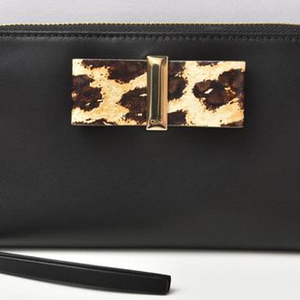 Chlo&eacute; Black Leather Long Wallet (Bi-Fold) (Pre-Owned)