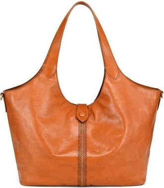 OLD TREND Marigold Genuine Leather Spacious Refined Carryall Tote in Caramel at Nordstrom