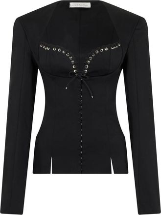 Ludovic de Saint Sernin Overhemden, Dames, Zwart, M, Katoen, Rebecca Jacket