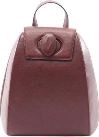 Cartier Pre-owned Backpacks, female, Red, Size: ONE SIZE Pre-owned Leather Backpack