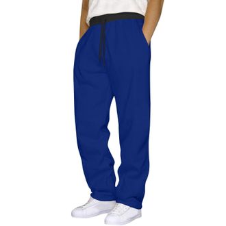 Generic Mens Sweat Pants Bottoms Joggers Straight Leg Sweatpants Open Bottom Lounge with Pockets Jogging Pants Casual Yoga Gym Sports Trousers Mens Activewear