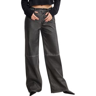 Good American Good Skate Wide Leg Faux Leather Pants in Black001 at Nordstrom Rack, Size 8