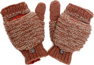 Nirvanna Designs Speckle Knit Mittens in Rust at Nordstrom