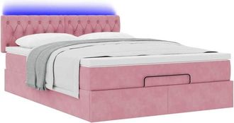 vidaXL Estructura Cama Otomana Colch&oacute;n Terciopelo Rosa 140x200cm Vidaxl