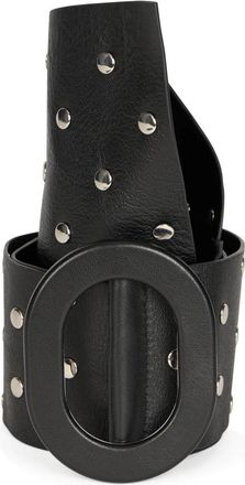 Red Valentino Belts, female, Black, Size: S Leather Belt with Decorative Studs