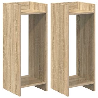 vidaXL Soporte De Plantas 2 Pcs Roble Sonoma 30 X 30 X 80 Cm Vidaxl
