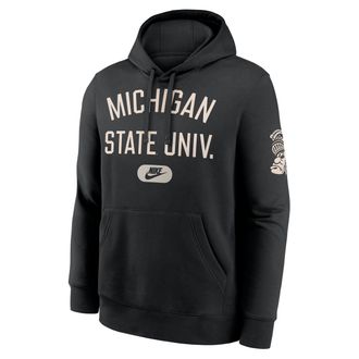 Nike Michigan State Club Nike Mens College Pullover Hoodie in Black | NKDK00AMSV-PZ0