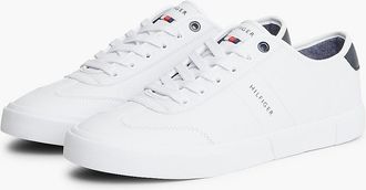 Tommy Hilfiger Mens Pebbled Low-Top Sneaker - White/Navy - US 10 / EU 43