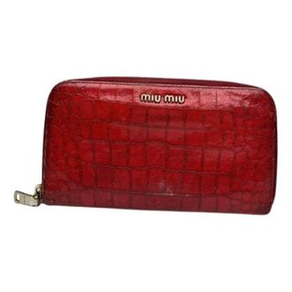 Miu Miu Pre-owned Leather Wallet - Dames - Vintage Accessoires - Rood - ONE Size - Leer - Vintage