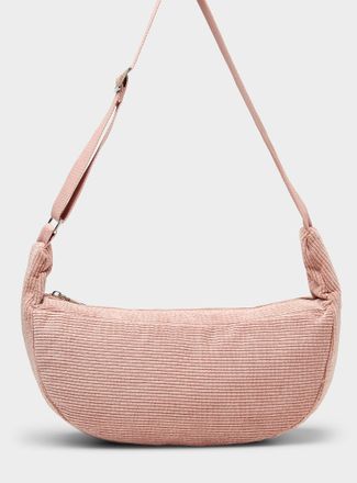 Simons Womens Corduroy half-moon crossbody bag