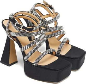 Mach & Mach Sandali Sydney con decorazione - Nero