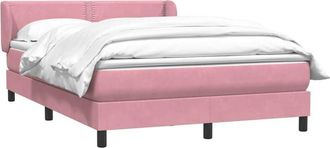vidaXL Cama Box Spring Con Colch&oacute;n Terciopelo Rosa 160x220 Cm Vidaxl