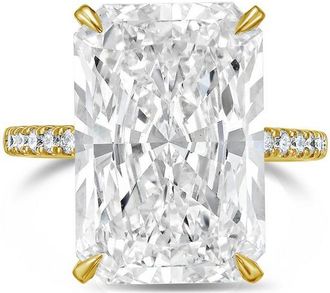 Diana M. Jewels 18kt yellow gold lab grown diamond engagement ring with 5 ct radiant center and 0.50 cts on sides