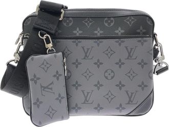 Louis Vuitton Black Gris Coated Canvas Pouch Shoulder Bag (Pre-Owned)