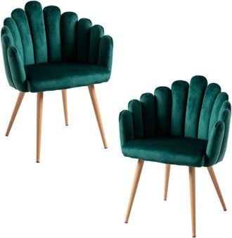Regalos Miguel Regalos Miguel - Packs Sillas Comedor - Pack 2 Sillones Main Terciopelo - Verde